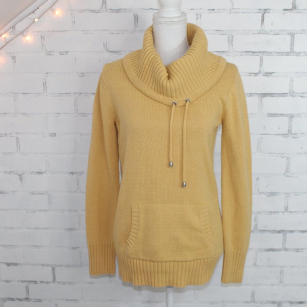 Mustard Turtle Neck Sweater with Pockets